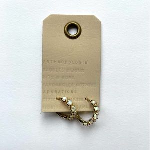 Anthropologie Opal Huggie Hoop Earrings